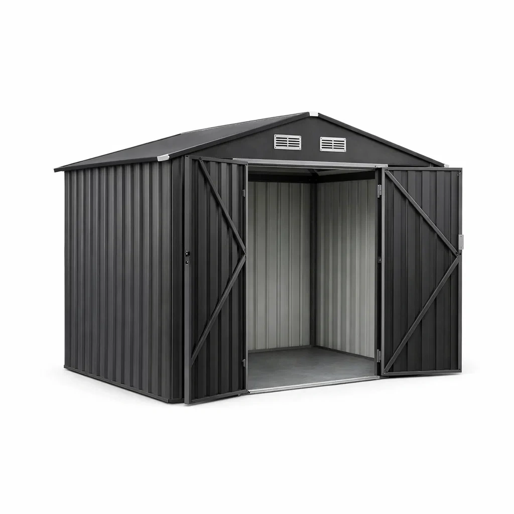Abri de jardin en métal galvanisé noir 277 x 191 x 192 cm-NESTARTISAN