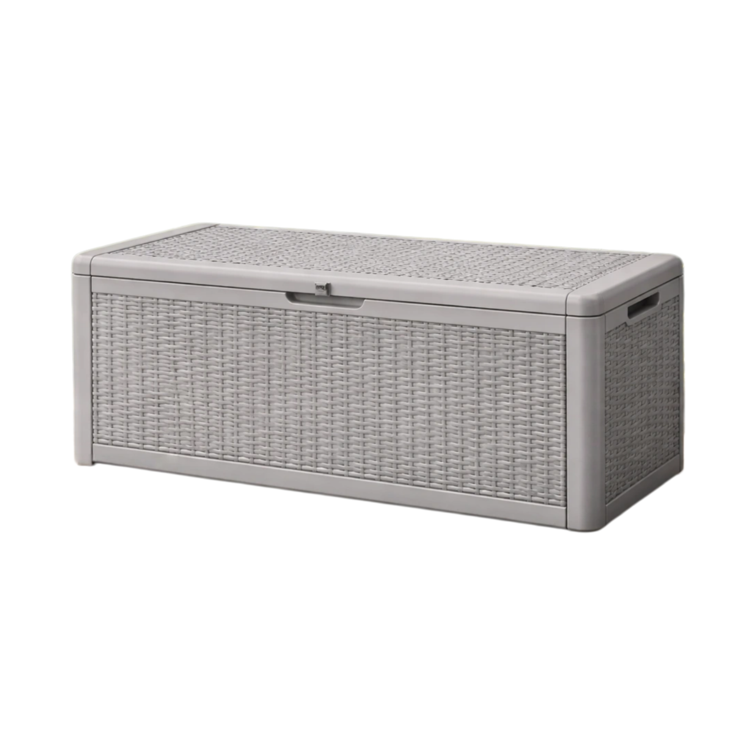 Coffre de rangement en résine tressée gris 116 x 47 x 57 cm-livoraehome