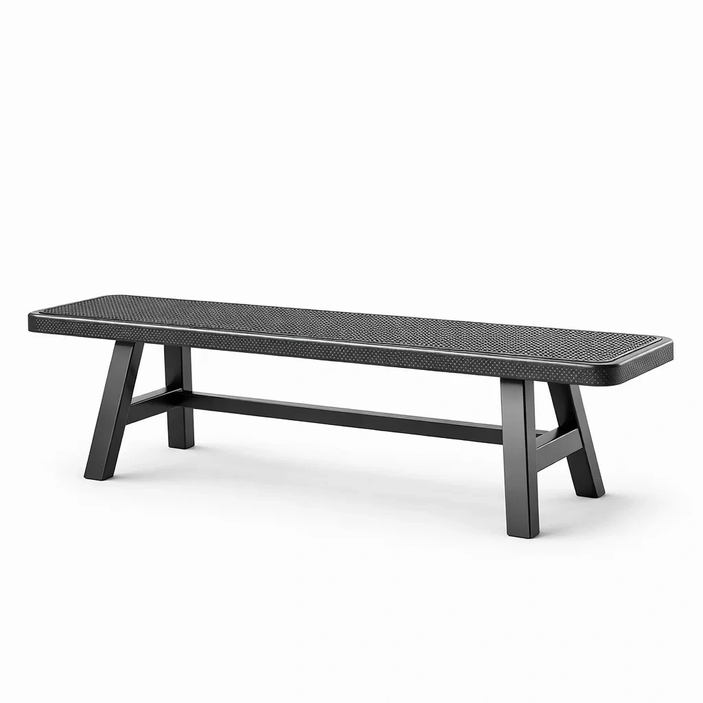Banc en acier noir 180 x 35 x 45 cm-dwellparlor