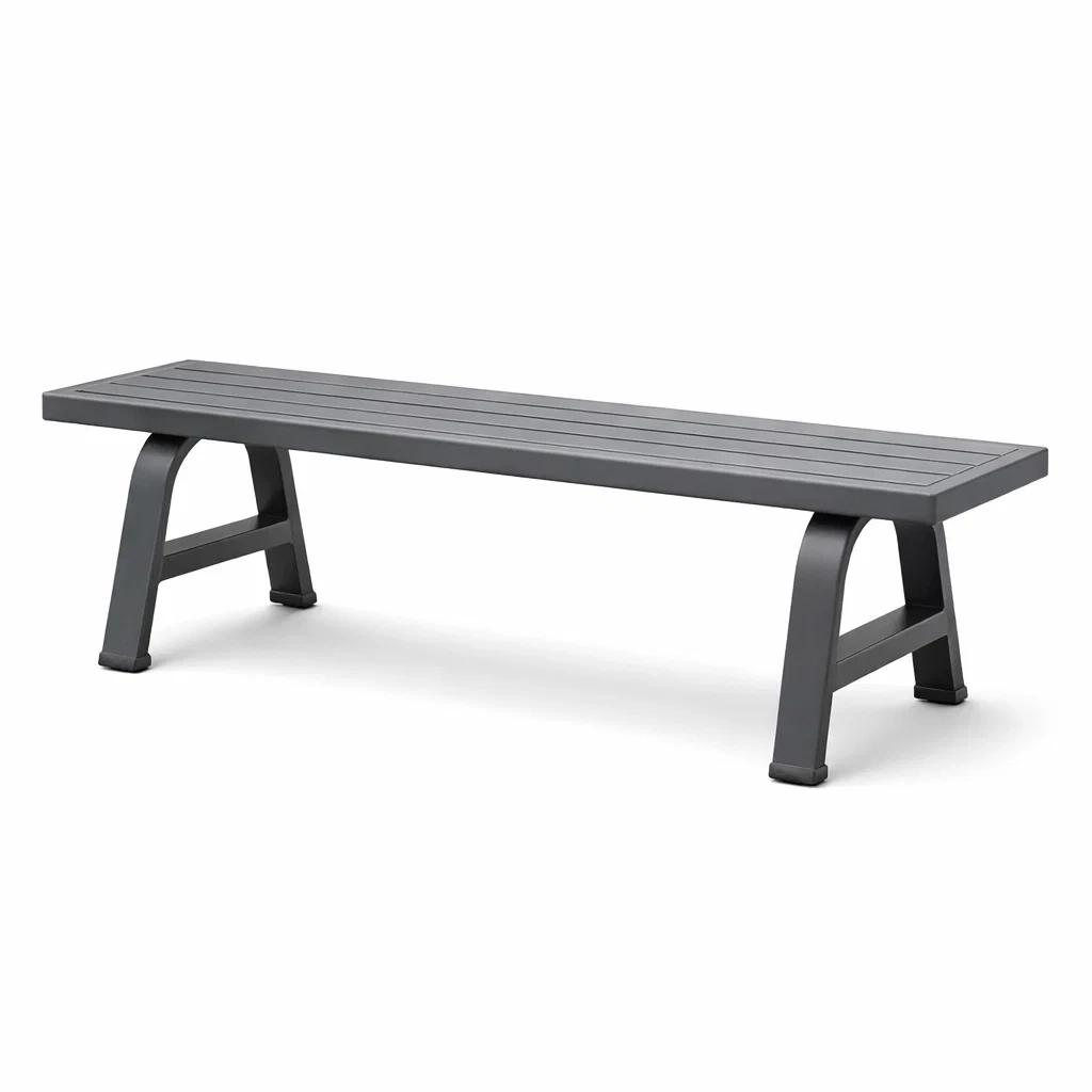 Banc rectangulaire en aluminium gris-dwellparlor
