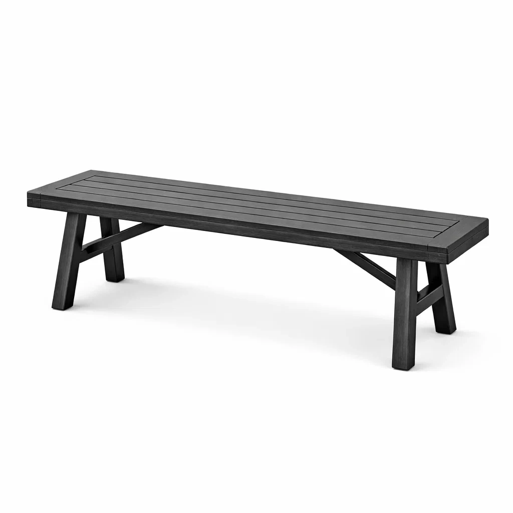 Banc en bois d'acacia noir 160 cm x 35 cm x 45 cm-dwellparlor