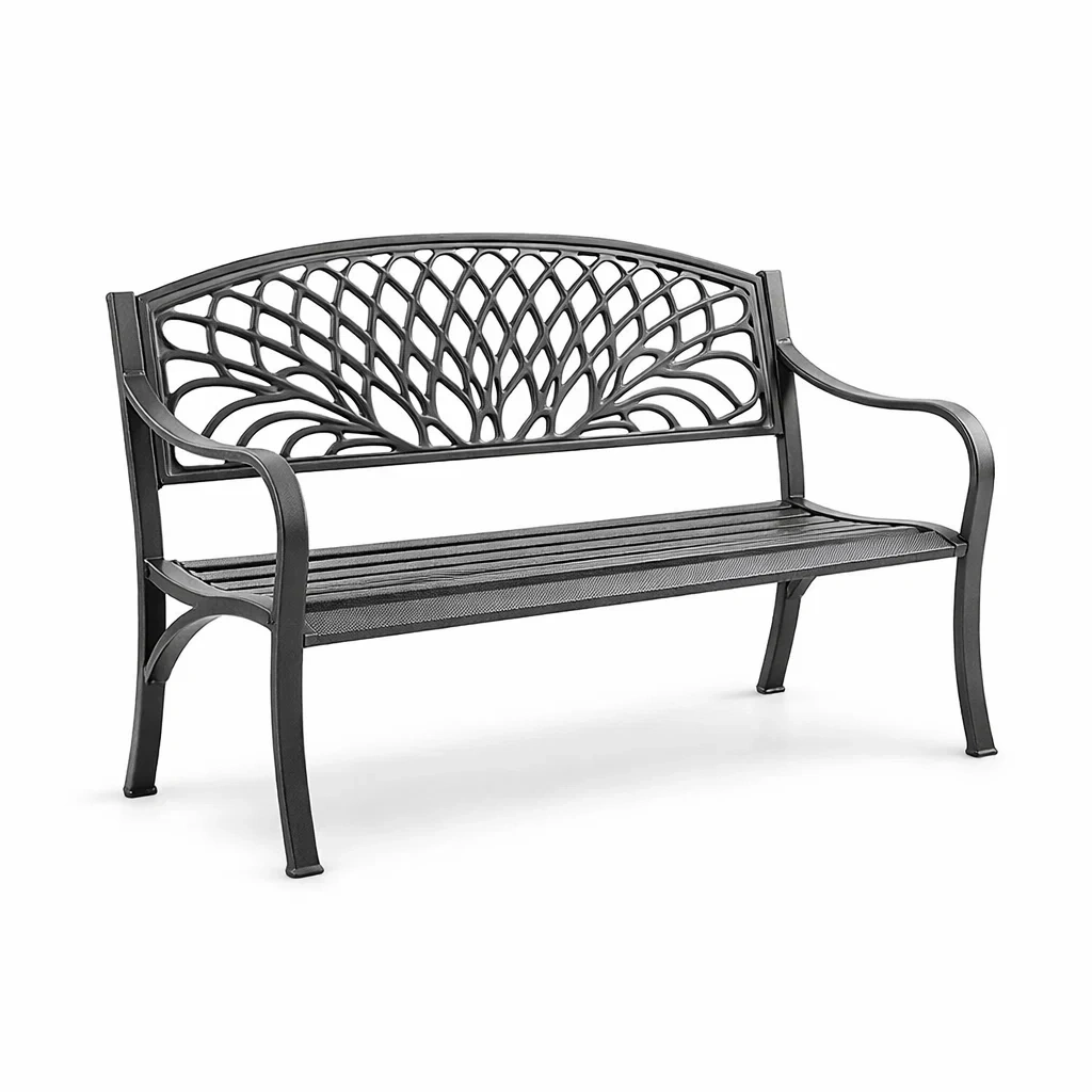 Banc de jardin en aluminium noir-dwellparlor
