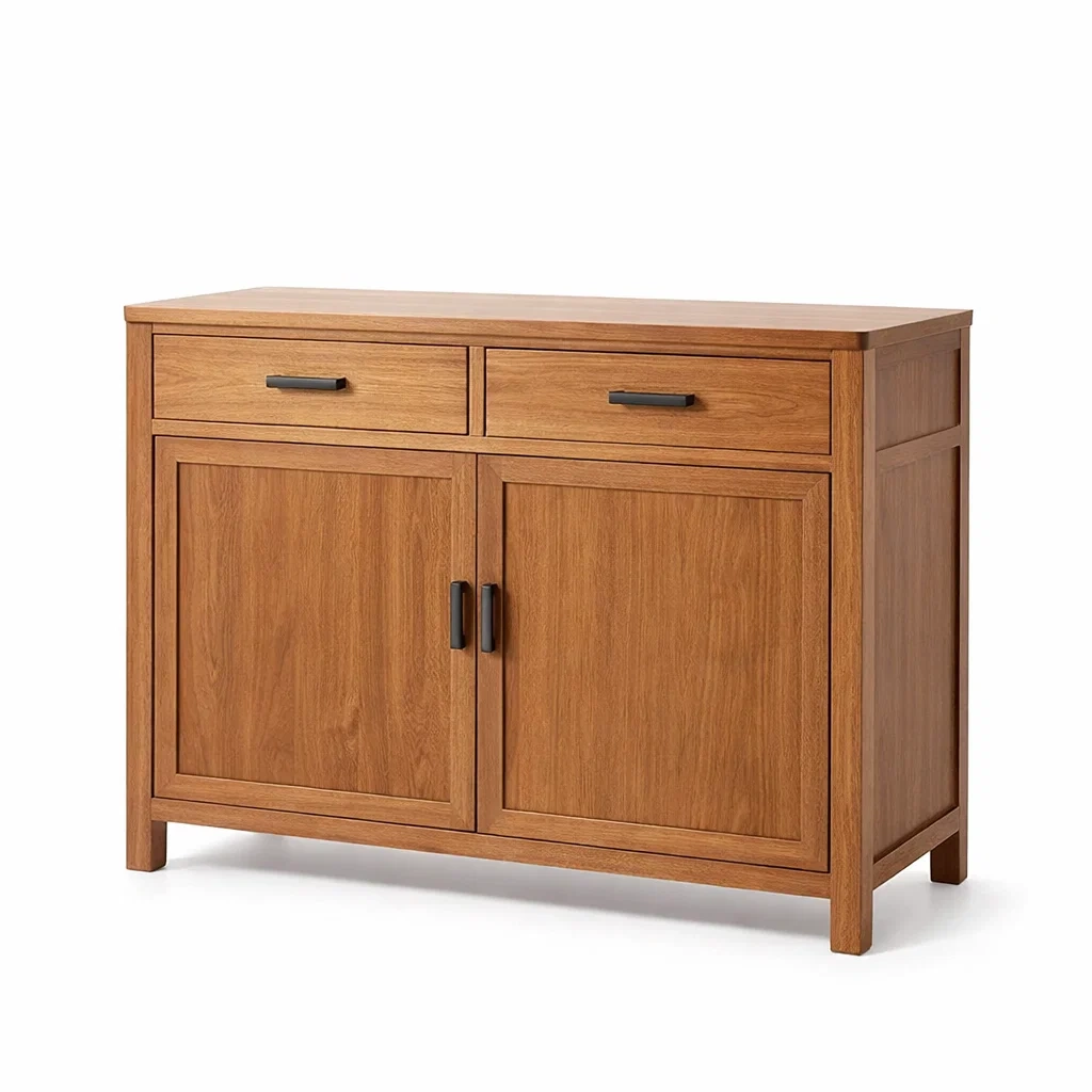 Buffet en bois massif marron avec tiroirs et portes 90 x 40 x 80 cm-dwellparlor