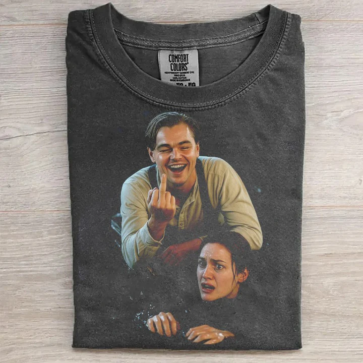 LEONARDO DICAPRIO MIDDLE FINGER FUNNY T-SHIRT