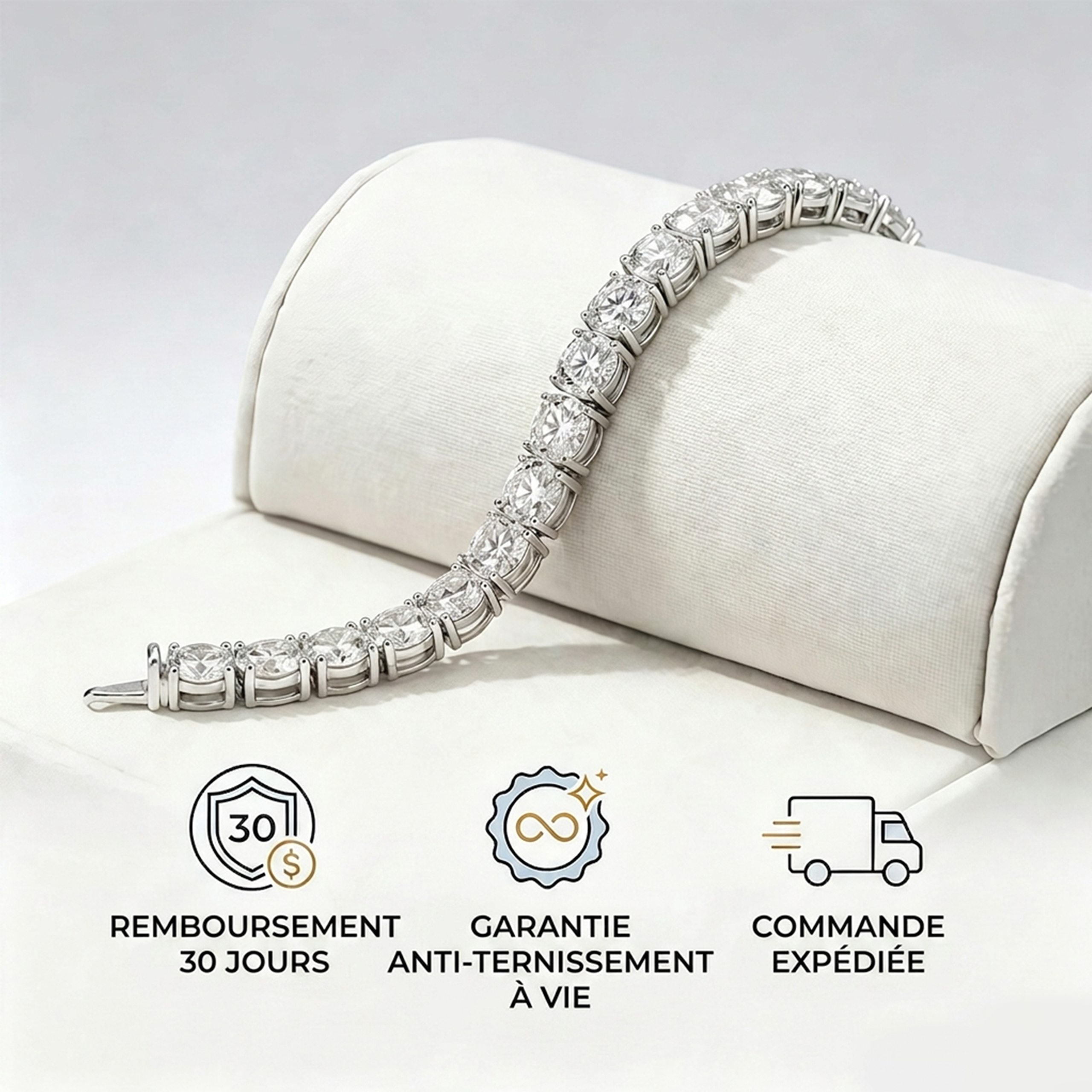 Classic 4mm D-Color Moissanite Tennis Bracelet – 14K Gold Plated with Double Safety Clasp-Last Day Sale-90% OFF🔥