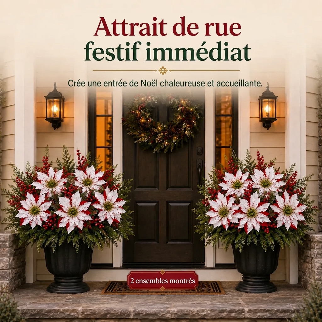 ❀Dernier jour : -64 % 🔥 Garnitures de Noël pour jardinières (Poinsettias)