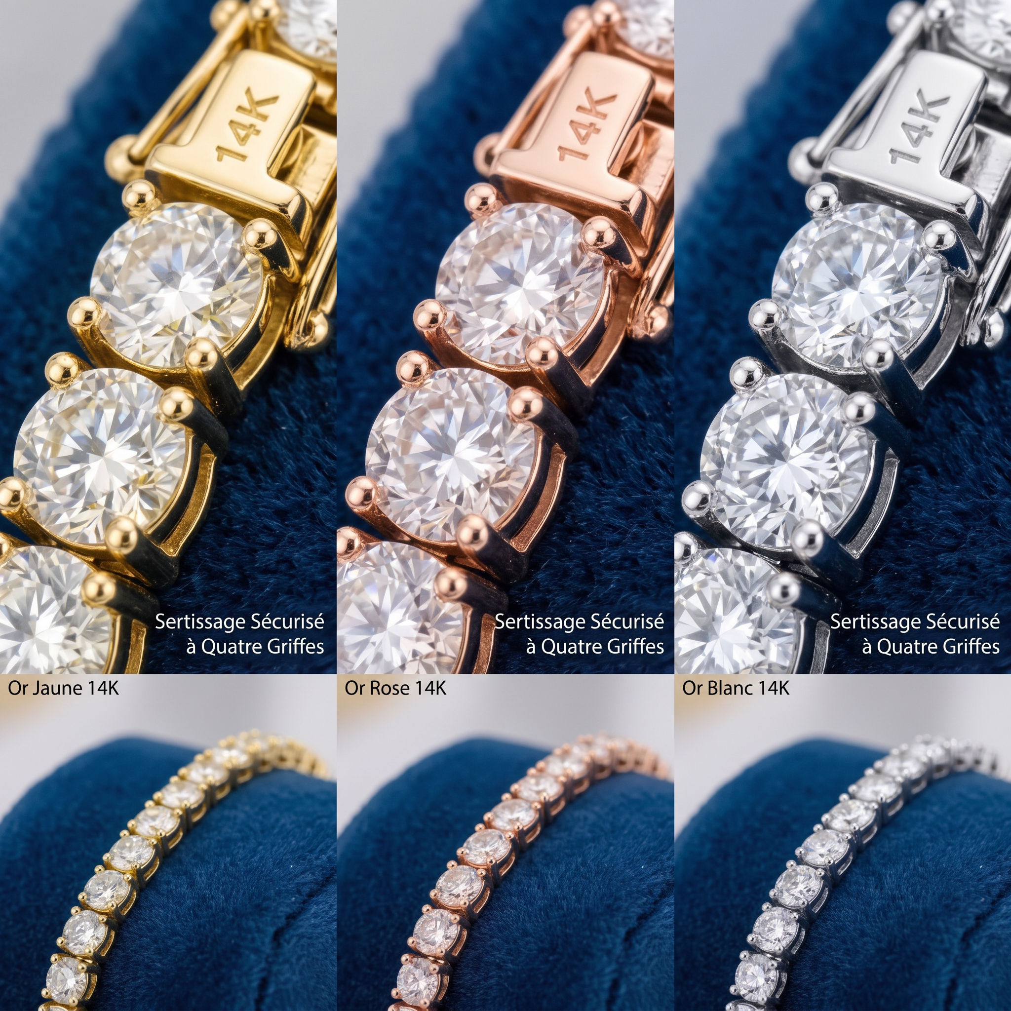 Classic 4mm D-Color Moissanite Tennis Bracelet – 14K Gold Plated with Double Safety Clasp-Last Day Sale-90% OFF🔥