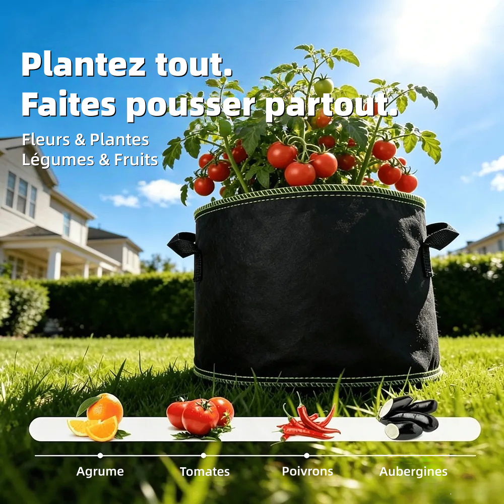🌱 5-Pack 5 Gallon Grow Bags – Heavy Duty Aeration Fabric Pots with Handles for Vegetables, Flowers & Fruits