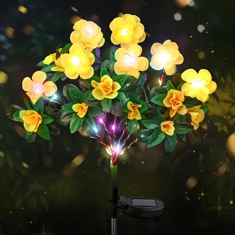 🌸✨ Lumières florales EverGlow pour jardin commémoratif – Avec pétales artificiels ultra-réalistes, alimentation solaire et résistantes aux intempéries 🏡🌪️