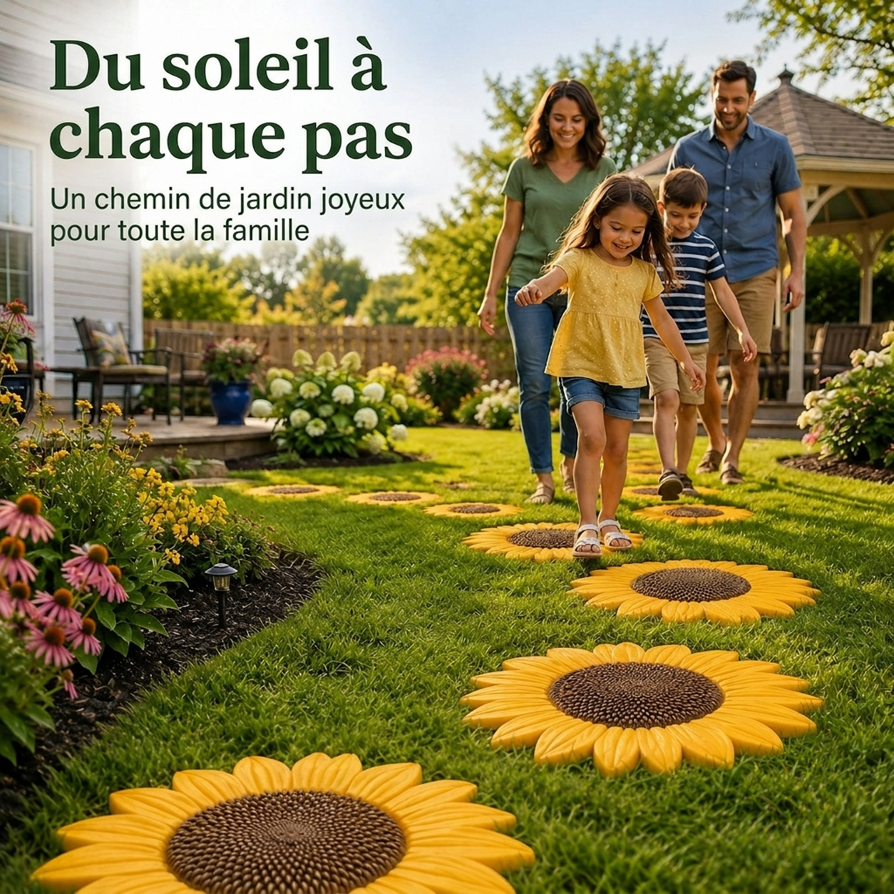 💥 DERNIER JOUR -49 % - 🌻 Moule réutilisable pour dalles de jardin tournesol