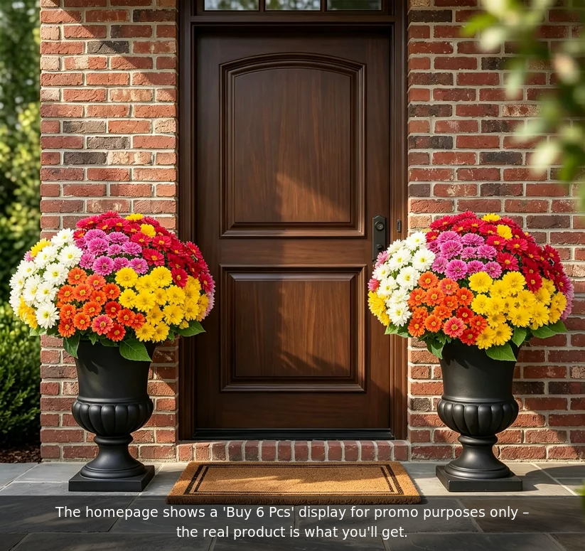 💥Dernier jour : -70 %🌼 – Chrysanthèmes artificiels d'extérieur (nuances coucher de soleil) – Résistants aux UV, imperméables et résistants au vent