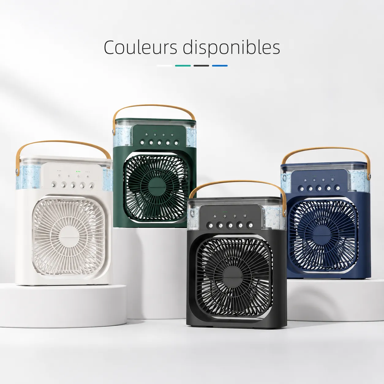 🏆Plus de 50 000 ventes⚡ Ventilateur de bureau portable 4 en 1 avec brumisateur de glace