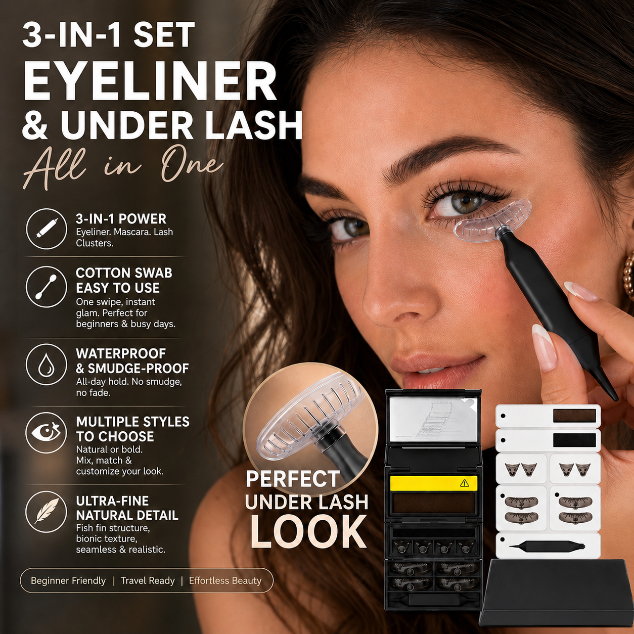 🥳BUY 1 GET 1 FREE💋50K+ SOLD!🔥 50% OFF! 3-in-1 Kit: Eyeliner and Lower Lash Stamp