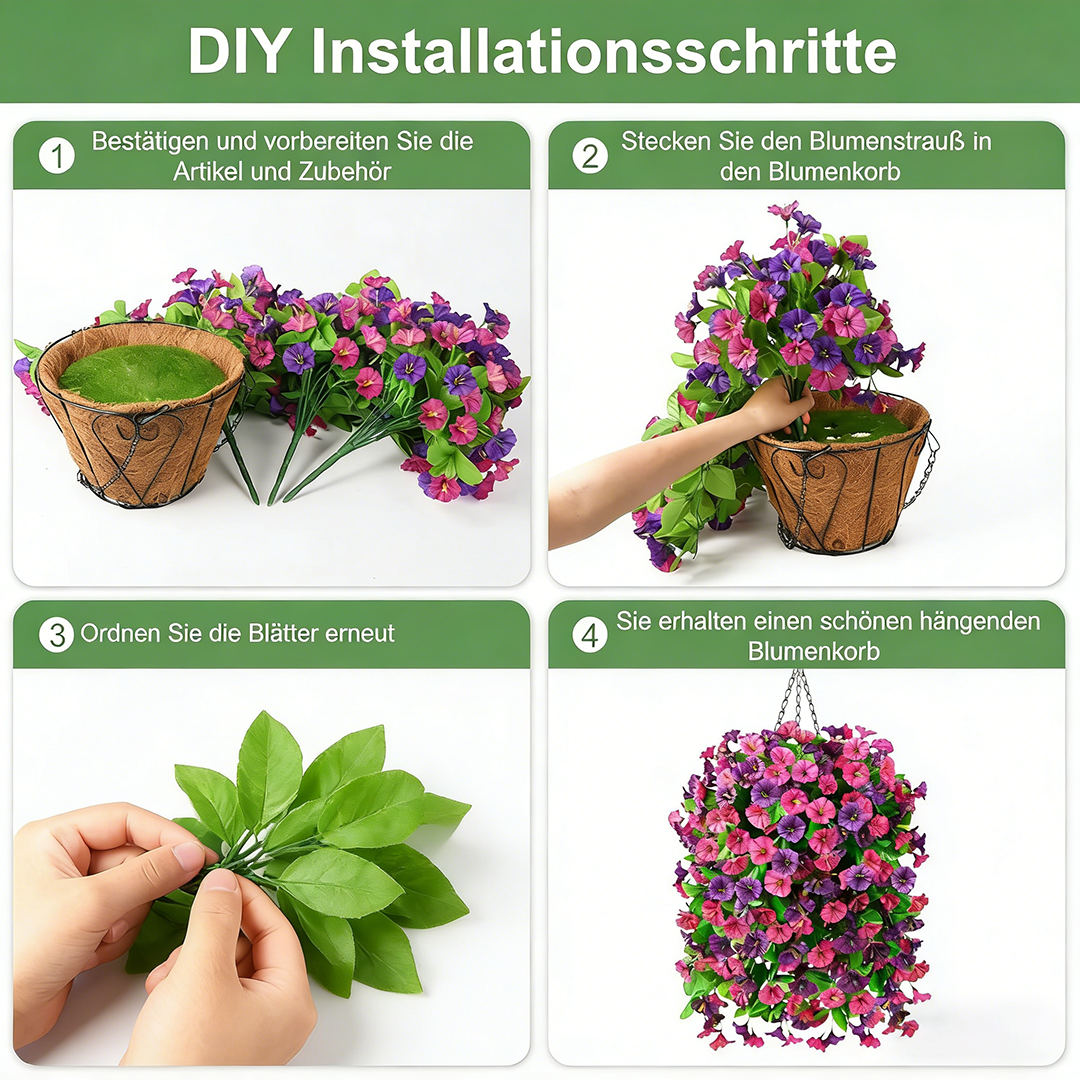 Künstliche Blumen, Dekoblumen, Zierblumen für Hausgarten, Veranda, Fensterkasten, Hof und saisonale Feste