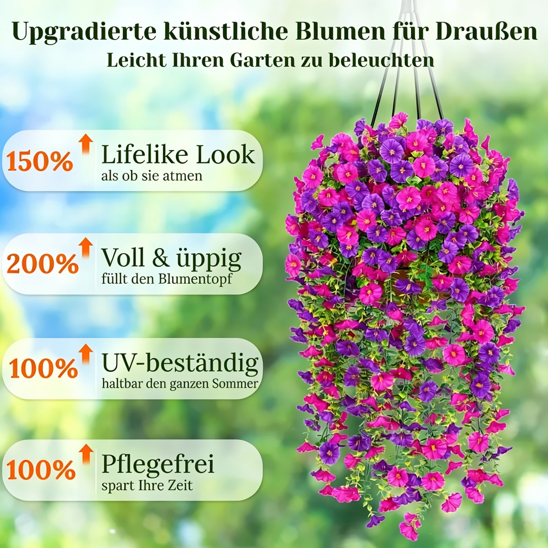 Künstliche Blumen, Dekoblumen, Zierblumen für Hausgarten, Veranda, Fensterkasten, Hof und saisonale Feste
