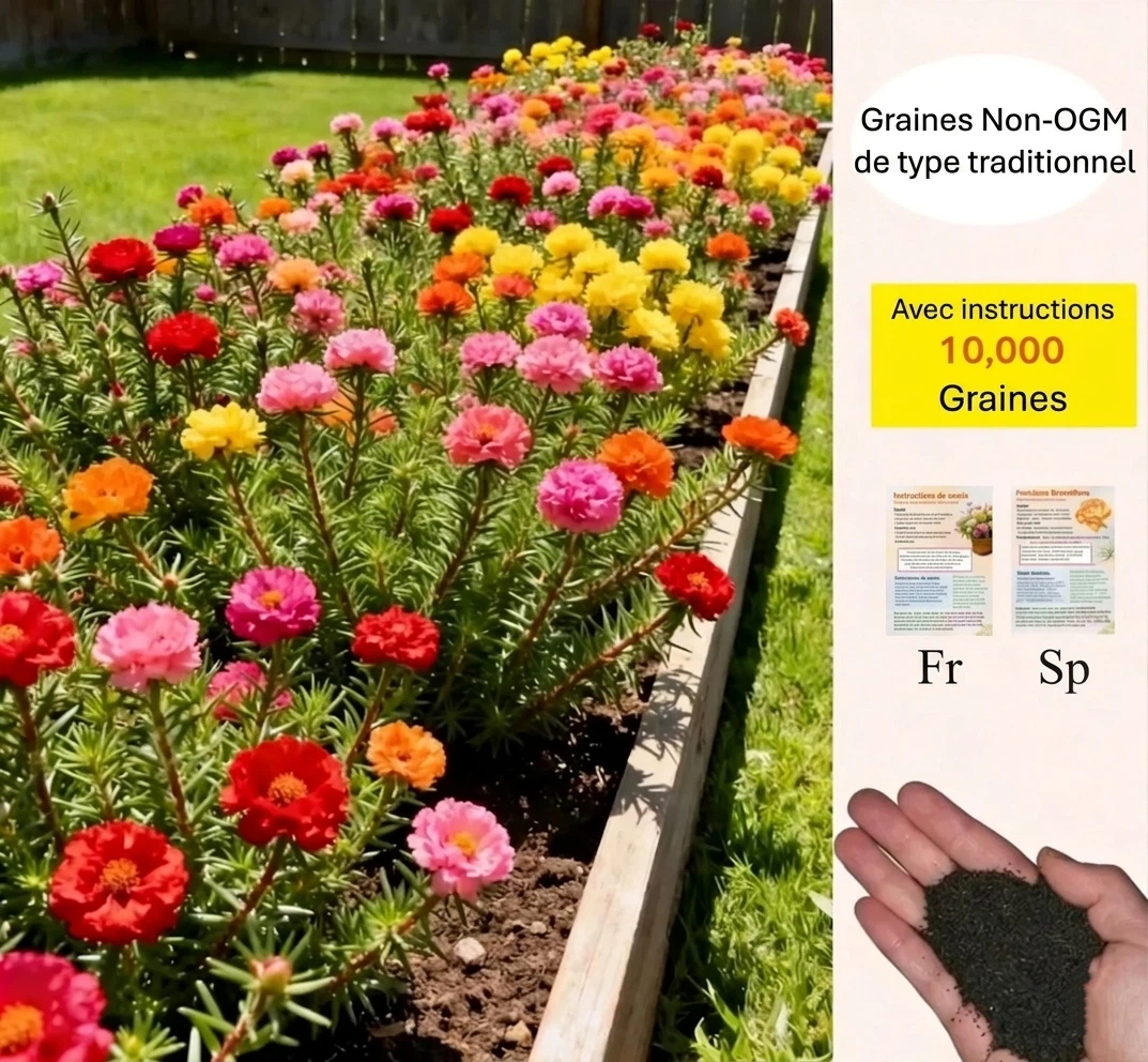 🌸 Graines de pourpier – Rose mousse double