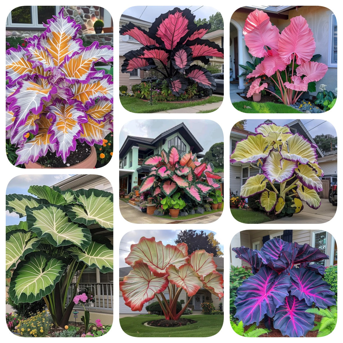 🌈 Bulbi di Caladium Giganti 🎊 Il mago del colore che crea un giardino da sogno 🌿✨