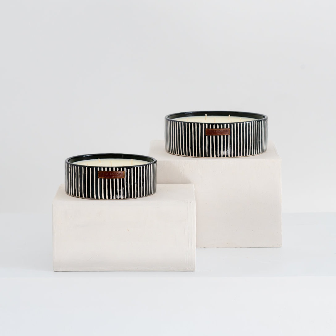 BOUGIE PLATE ZÉBRÉ