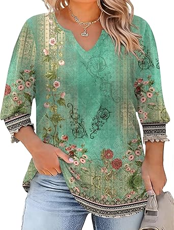 Women's Lapel Long Sleeve Trendy Blouses Beautiful Flower Colorful Shirts Casual Lightweight Loose Fit Comfy Top