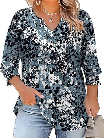 Women's Lapel Long Sleeve Trendy Blouses Beautiful Flower Colorful Shirts Casual Lightweight Loose Fit Comfy Top