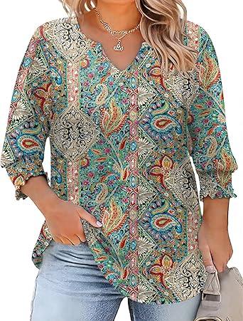 Women's Lapel Long Sleeve Trendy Blouses Beautiful Flower Colorful Shirts Casual Lightweight Loose Fit Comfy Top