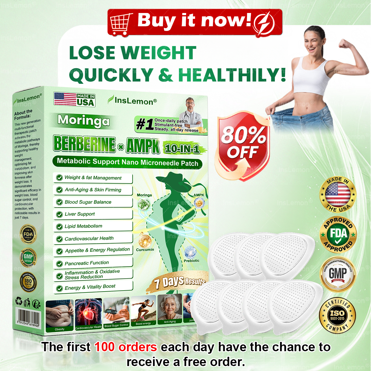 🥦𝐈𝐧𝐬𝐋𝐞𝐦𝐨𝐧® 𝗠𝗼𝗿𝗶𝗻𝗴𝗮 × 𝗕𝗲𝗿𝗯𝗲𝗿𝗶𝗻𝗲 × 𝗔𝗠𝗣𝗞 𝟭𝟬-𝗶𝗻-𝟭 𝗠𝗲𝘁𝗮𝗯𝗼𝗹𝗶𝗰 𝗦𝘂𝗽𝗽𝗼𝗿𝘁 𝗡𝗮𝗻𝗼 𝗠𝗶𝗰𝗿𝗼𝗻𝗲𝗲𝗱𝗹𝗲 𝗣𝗮𝘁𝗰𝗵🇺🇸(𝐉𝐮𝐬𝐭 𝐨𝐧𝐜𝐞 𝐚 𝐝𝐚𝐲, 𝐯𝐢𝐬𝐢𝐛𝐥𝐞 𝐜𝐡𝐚𝐧𝐠𝐞𝐬 𝐢𝐧 𝟕 𝐝𝐚𝐲𝐬） ✅ 𝐅𝐨𝐫 𝐨𝐛𝐞𝐬𝐢𝐭𝐲, 🅛🅞🅞🅢🅔 🅢🅚🅘🅝,𝐝𝐢𝐚𝐛𝐞𝐭𝐞𝐬, 𝐬𝐥𝐞𝐞𝐩 𝐚𝐩𝐧𝐞𝐚, 𝐣𝐨𝐢𝐧𝐭 𝐢𝐬𝐬𝐮𝐞𝐬, 𝐚𝐧𝐝 𝐦𝐨𝐫𝐞