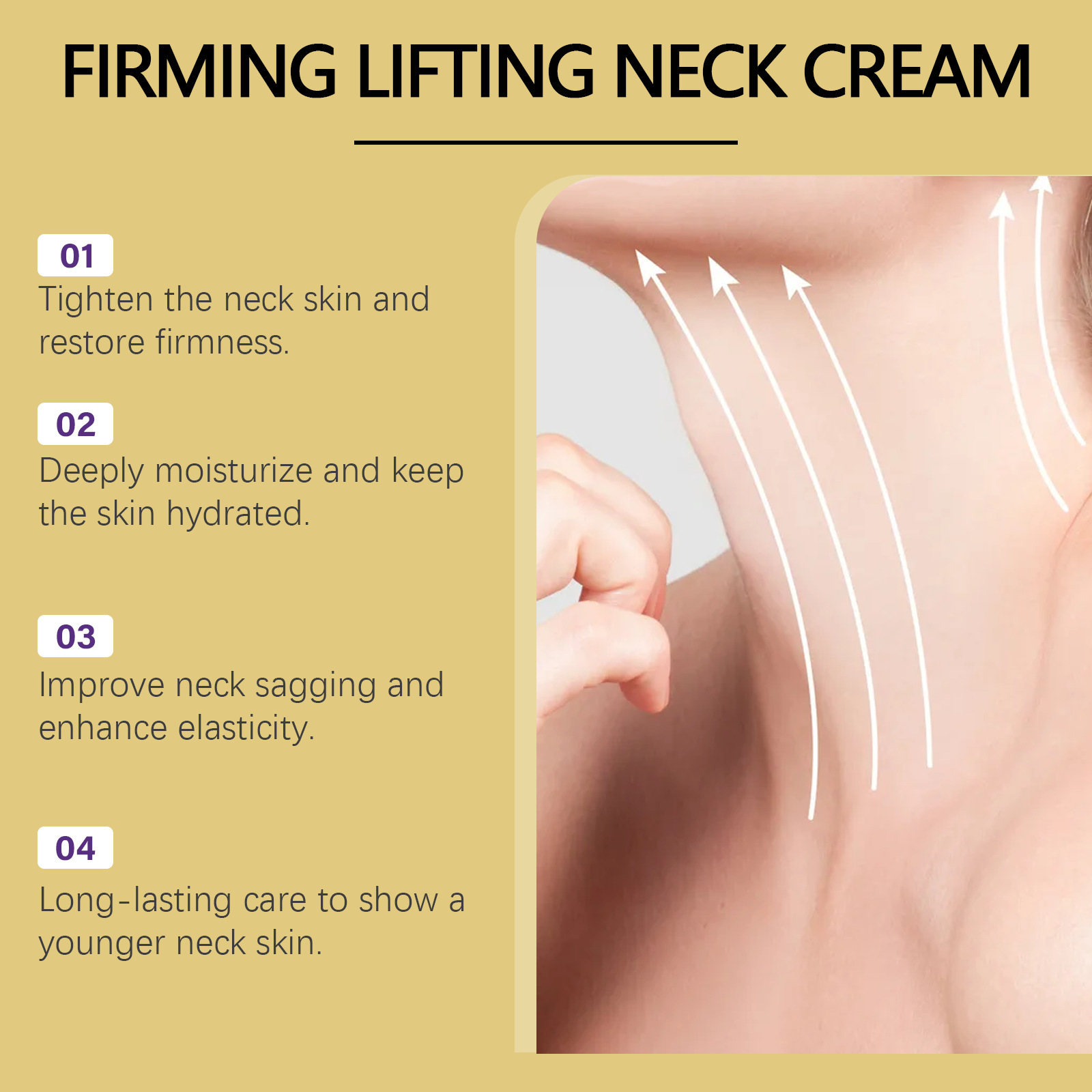 Firming Neck Cream - Anti-Aging Neck Tightening Cream with Roller Applicator