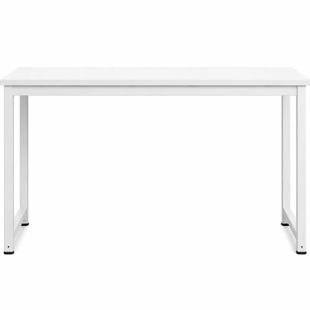 Scrivania rettangolare con telaio in acciaio e piedini regolabili 120x60 cm - Bianco