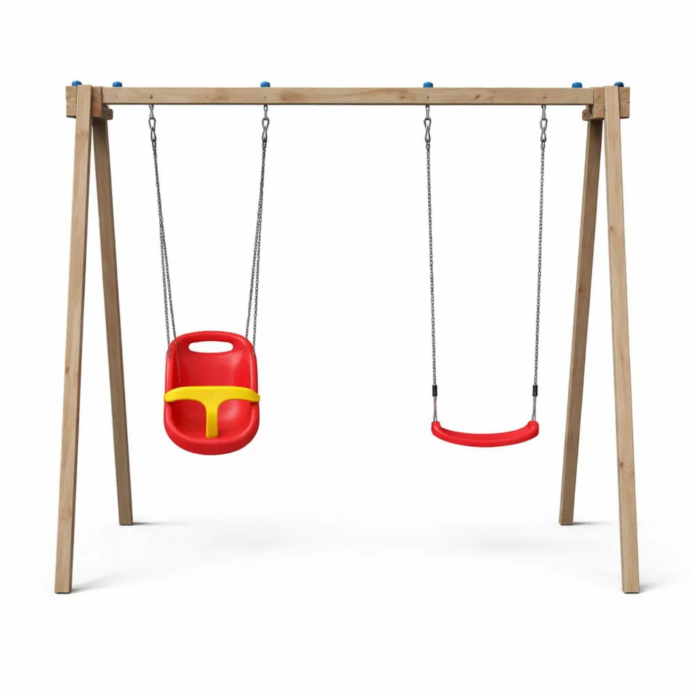 Altalena da Giardino con Sedile e Gabbia di Sicurezza