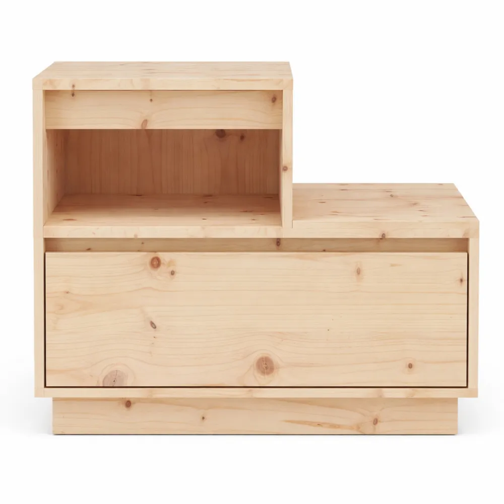 Comodino in Legno Massello di Pino 60x34x51 cm