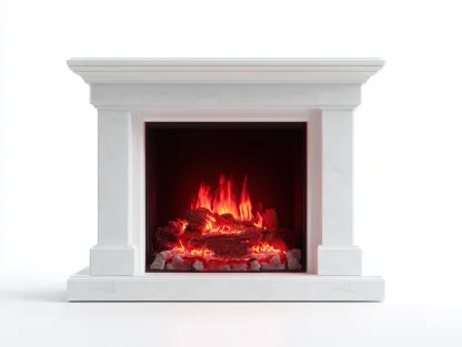 Chimeneas eléctricas efecto mármol blanco 120x30x95 cm - estilo clásico para sala de estar-Denmypad