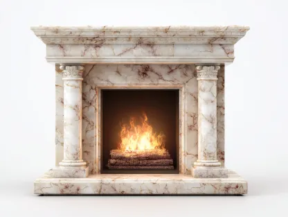 Chimeneas eléctricas efecto mármol 125x35x105 cm - blanco mármol - estilo clásico decorativo-Denmypad