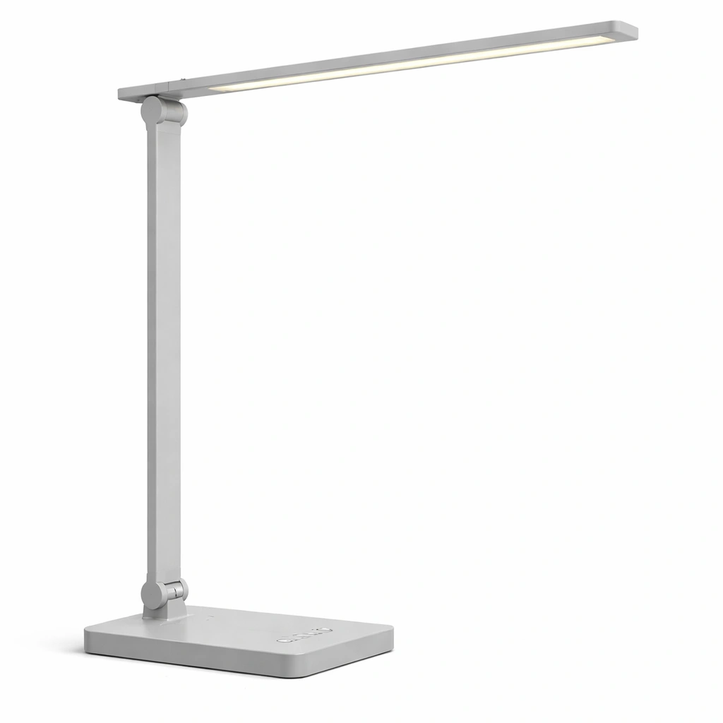 Lampe bureau LED gris bras rglable clairage travail moderne-Zenlovo