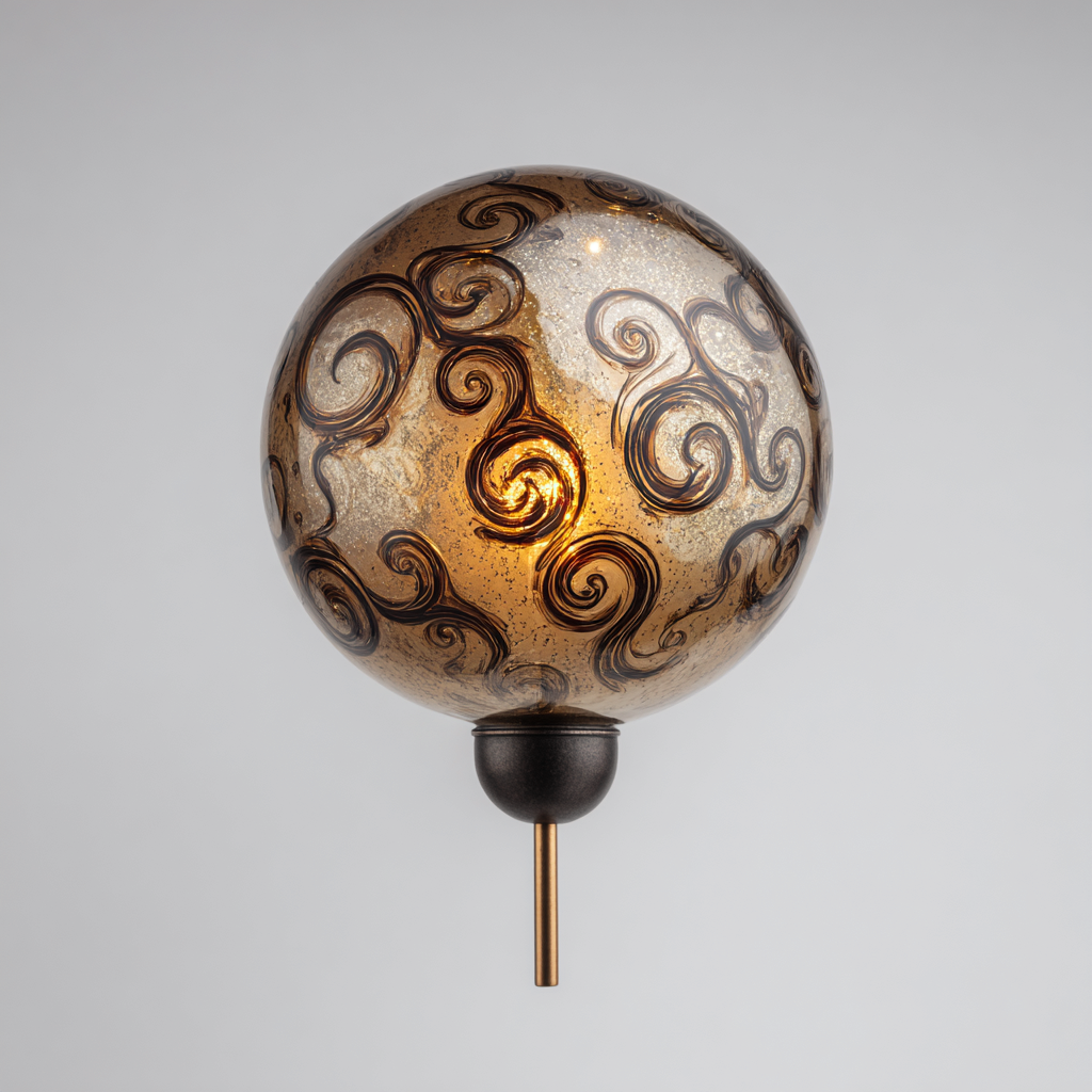 Applique vetro metallo 18x22x35 cm - ambra-nero - stile decorativo per interni-Bambooupbay