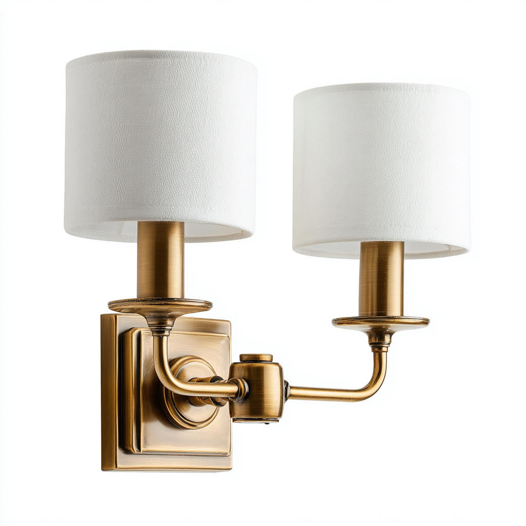 Applique metallo tessuto 30x15x35 cm ottone classico-Bambooupbay