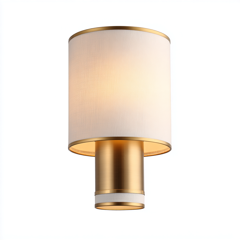 Applique metallo tessuto 15x12x30 cm - oro-bianco - stile moderno per interni-Bambooupbay