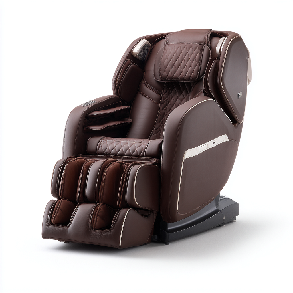 Poltrona massaggiante reclinabile ergonomica 150x88x118 cm - marrone - uso domestico - stile moderno-Bambooupbay