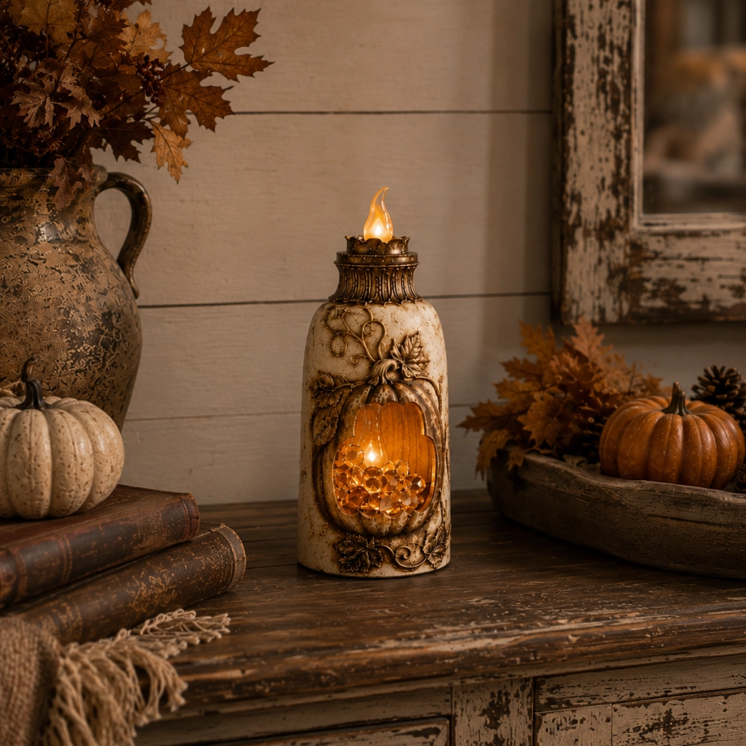 🎃 Vintage Lighted Pumpkin Fall Decor