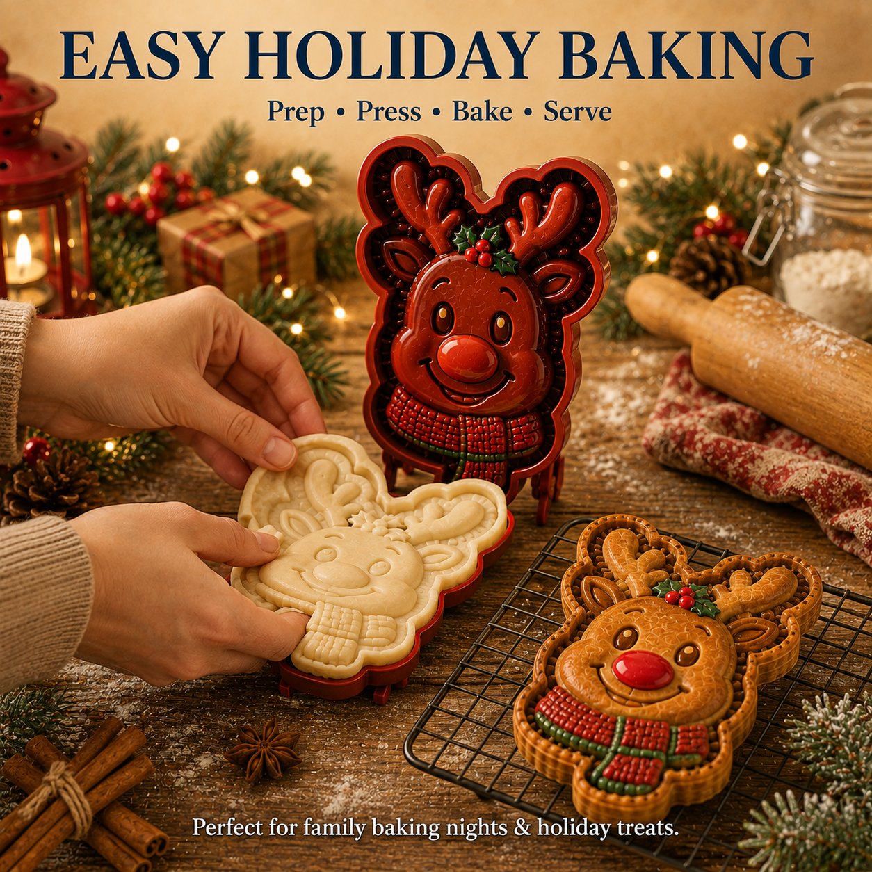 🎄 🎄 Christmas Character Mini Pie Maker – Holiday Hand Pie Mold & Press