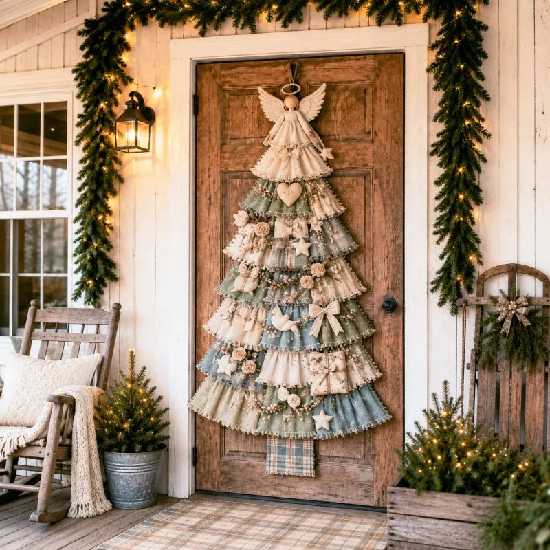 🎄 Heirloom Christmas DIY Patchwork Tree Door Hanging