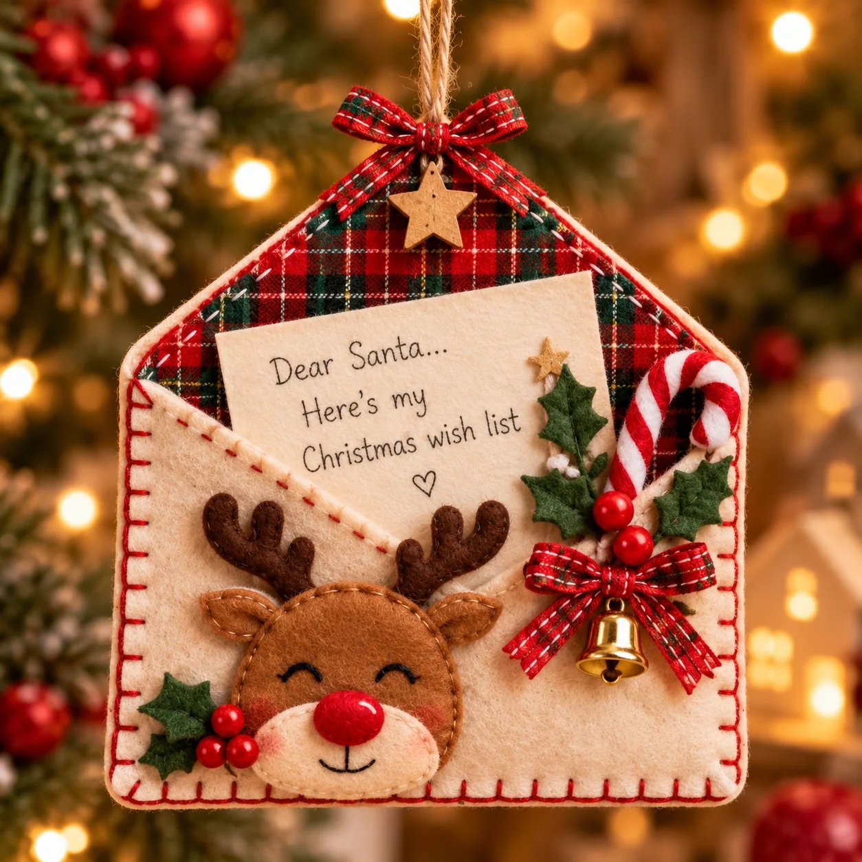 Christmas wish envelope ornament details