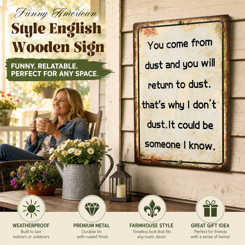 Funny American-Style English Wooden Sign