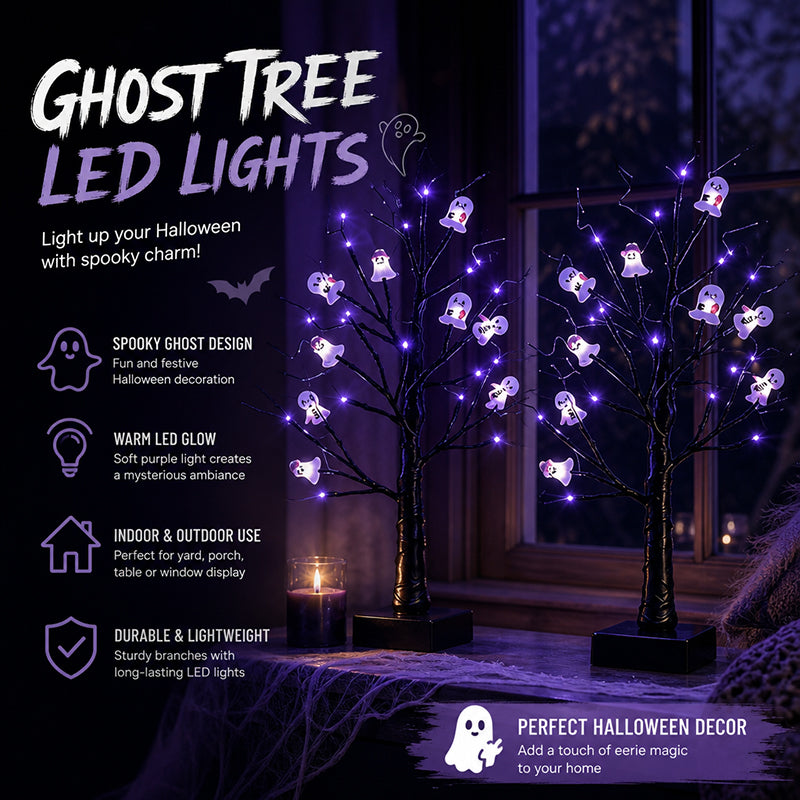 Haunted Glow Ghost Tree LED Light