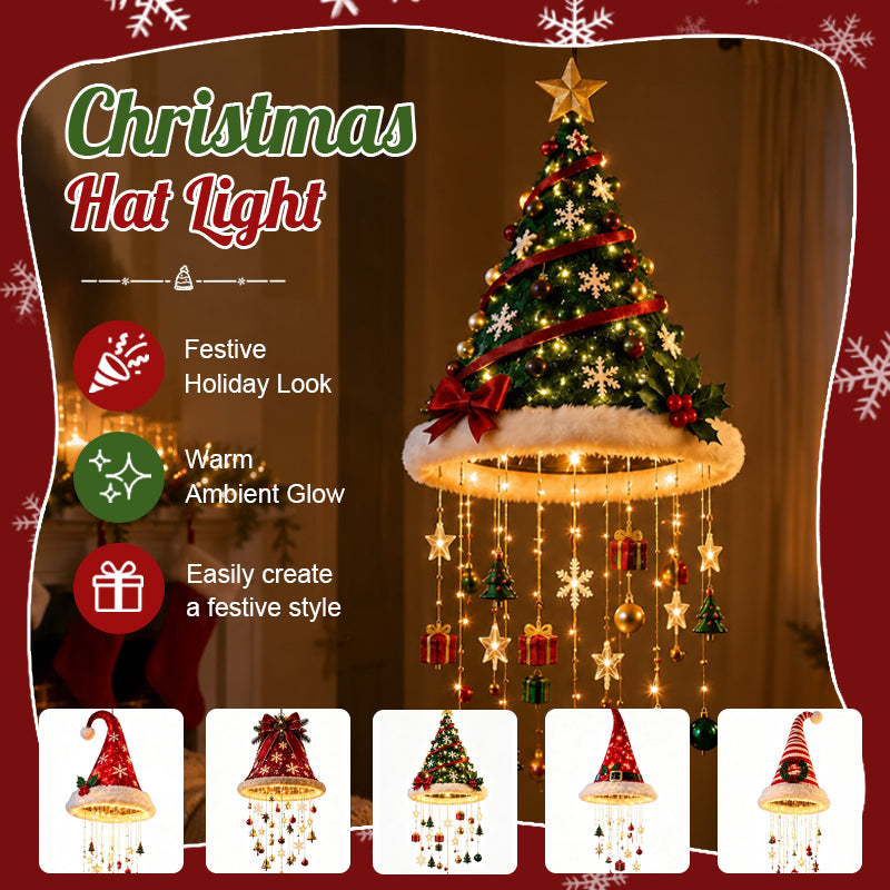 Lighted Christmas Hat Hanging Decoration – Warm LED Holiday Porch & Home Decor