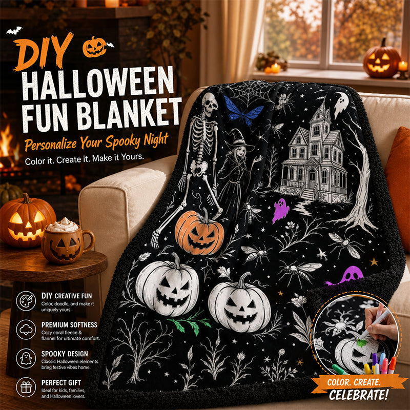 🎃 DIY Halloween Coloring Sherpa Blanket