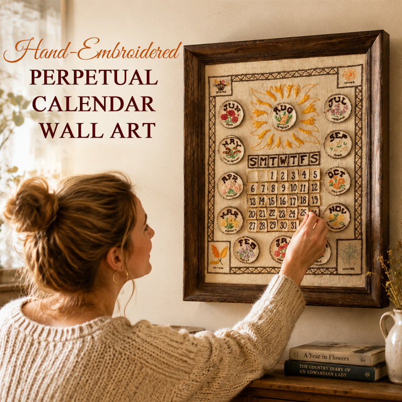 ✨Hand-Embroidered Perpetual Calendar Wall Art 
