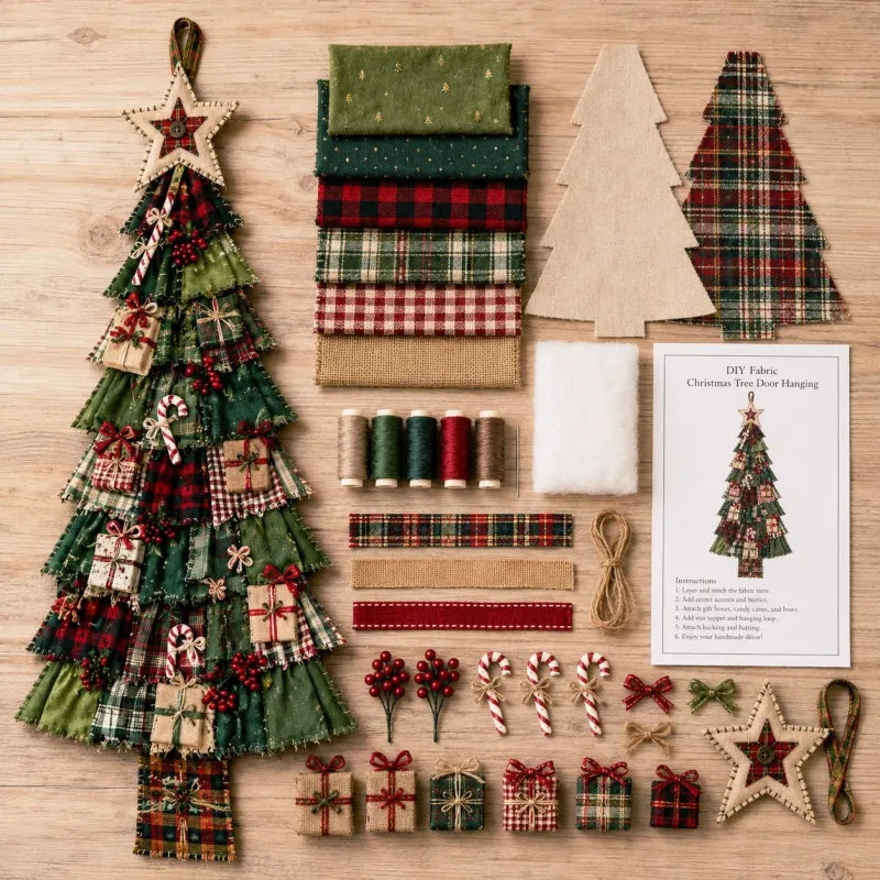 🎄 Heirloom Christmas DIY Patchwork Tree Door Hanging