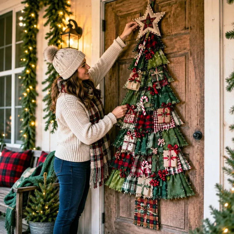 🎄 Heirloom Christmas DIY Patchwork Tree Door Hanging