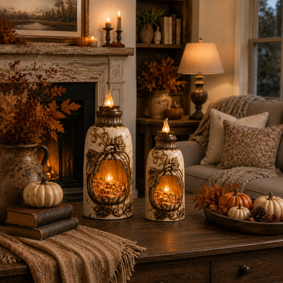 🎃 Vintage Lighted Pumpkin Fall Decor