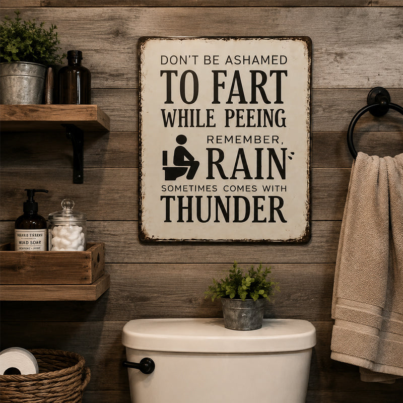 Funny Bathroom Sign – Vintage Restroom Humor Wall Decor